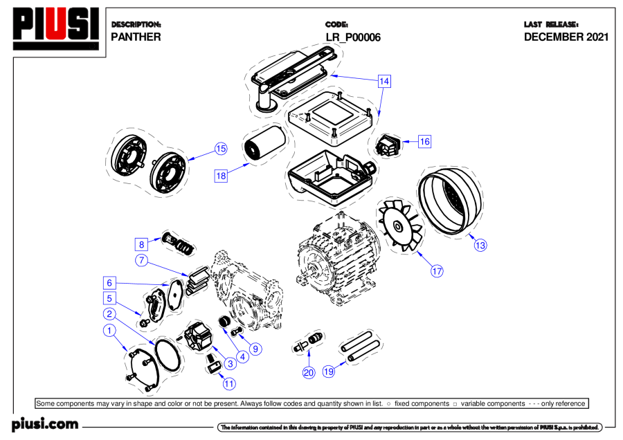 Teilezeichnung Piusi Dieselpumpe Panther 56-72