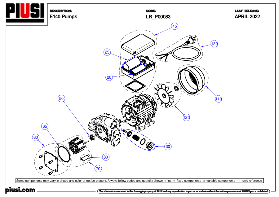 Teilezeichnung Piusi Dieselpumpe E140