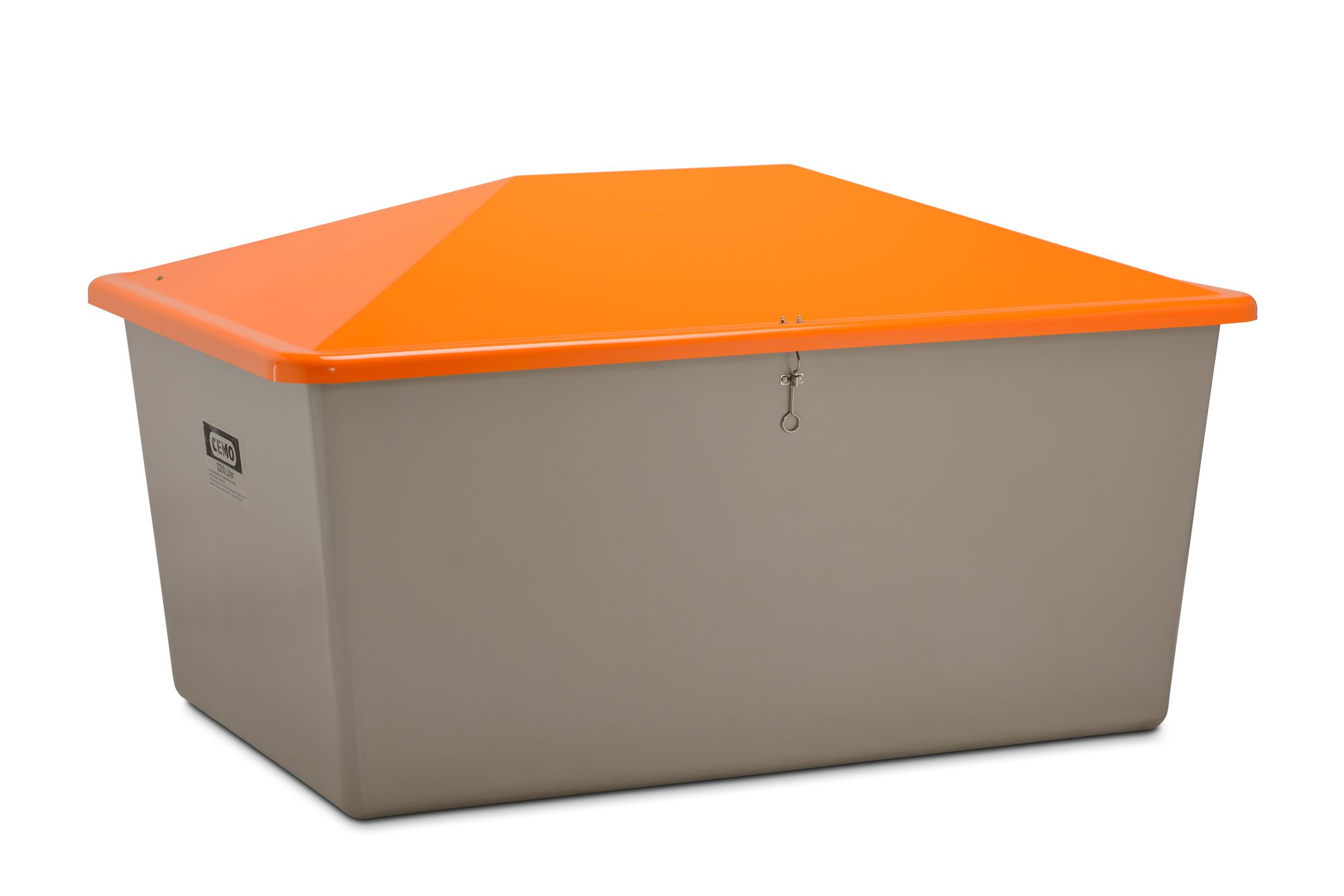CEMO Streugutbehälter 2200 l, grau/orange - 7439