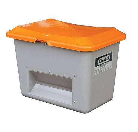 CEMO GFK Streugutbehälter PLUS3, 200 l, grau/orange - 10566
