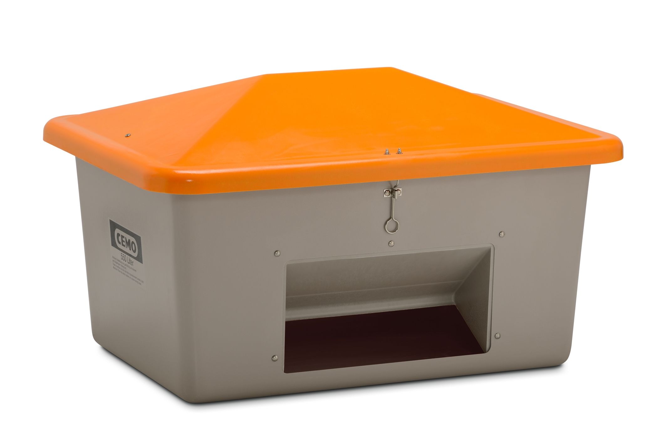 CEMO Streugutbehälter 550 l, grau/orange - 10834