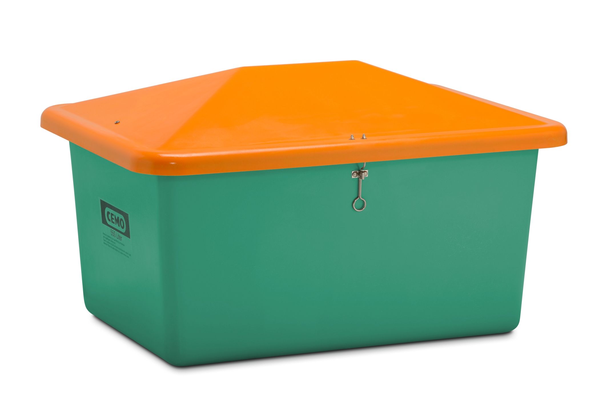 CEMO Streugutbehälter 550 l, grün/orange - 10837