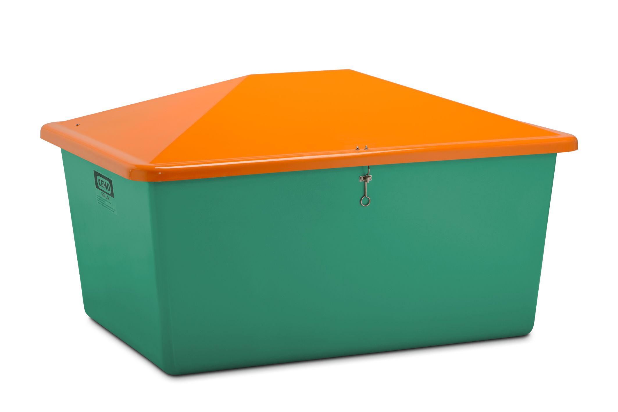 CEMO Streugutbehälter 1500 l, grün/orange - 7443