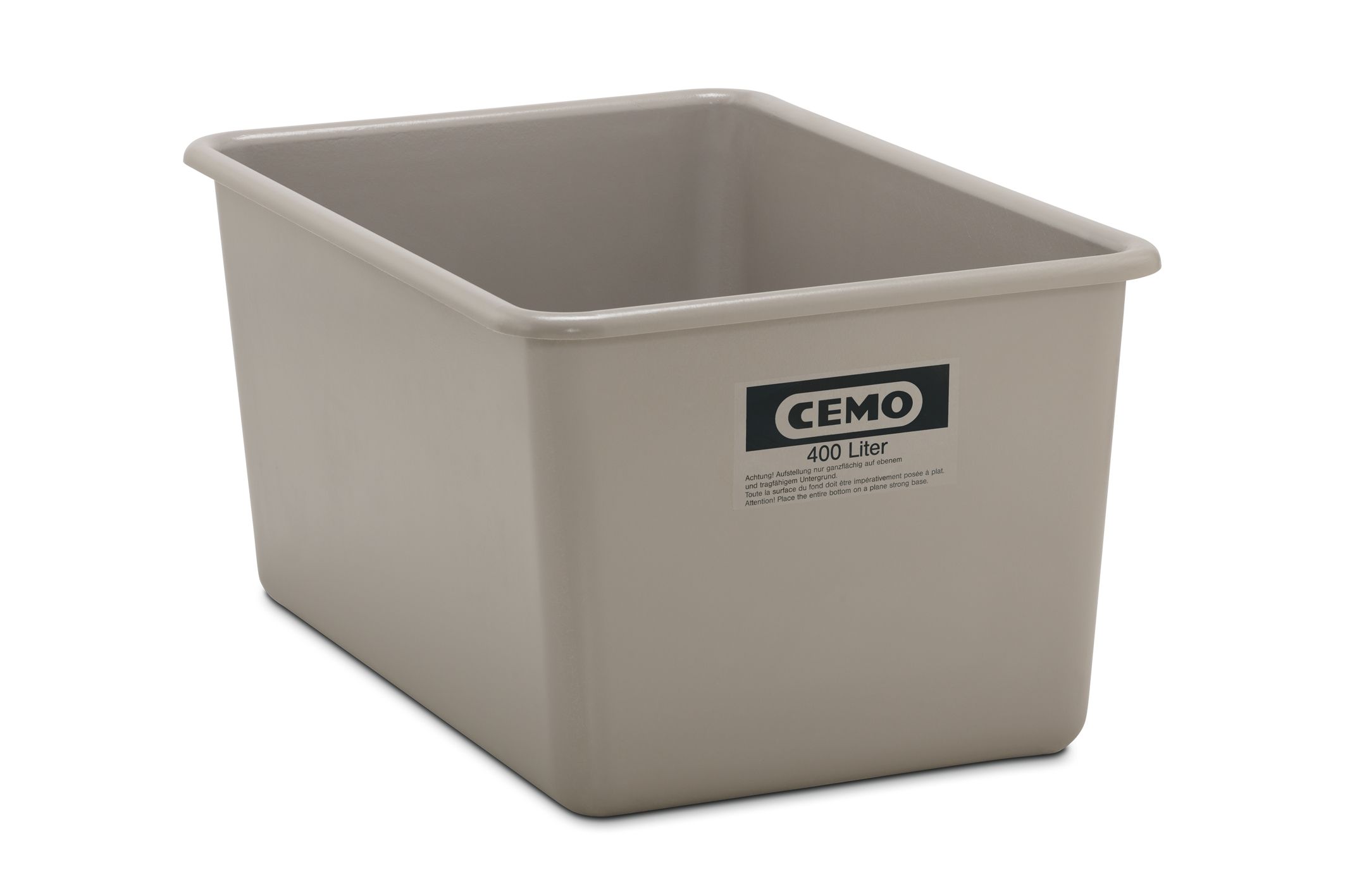 CEMO GFK-Rechteckbehälter 400 l Standard, grau - 1162
