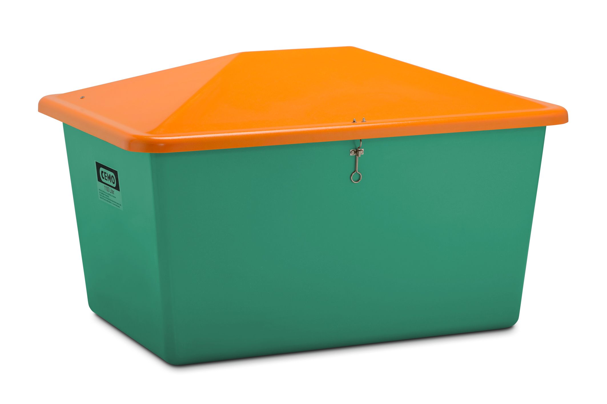 CEMO Streugutbehälter 1100 l, grün/orange - 7441