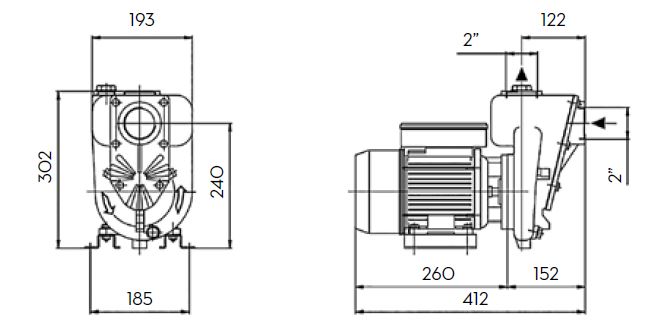 Maßzeichnung Piusi Dieselpumpe E300